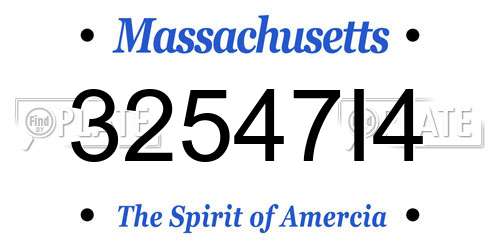 32547I4 Massachusetts License Plate