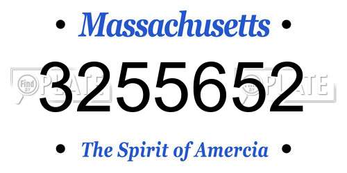 3255652 Massachusetts License Plate