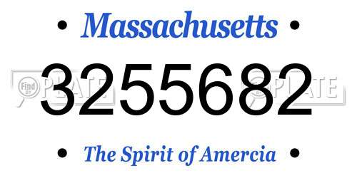 3255682 Massachusetts License Plate