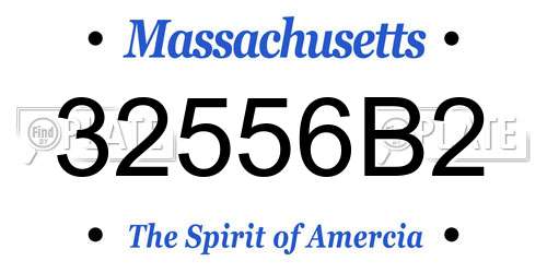 32556B2 Massachusetts License Plate