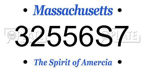 32556S7 Massachusetts License Plate