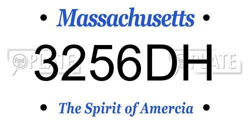 3256DH Massachusetts License Plate