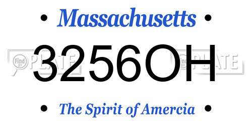 3256OH Massachusetts License Plate