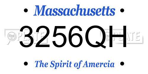 3256QH Massachusetts License Plate