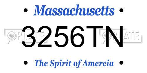 3256TN Massachusetts License Plate