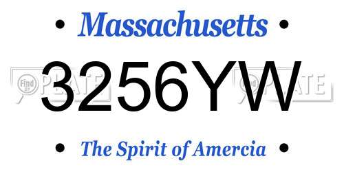3256YW Massachusetts License Plate