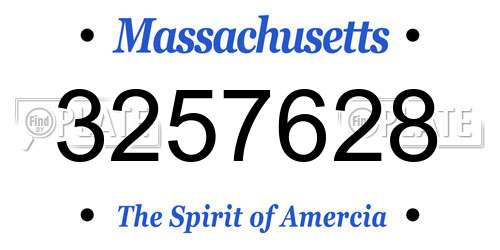 3257628 Massachusetts License Plate