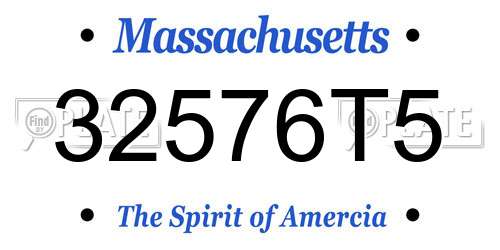 32576T5 Massachusetts License Plate