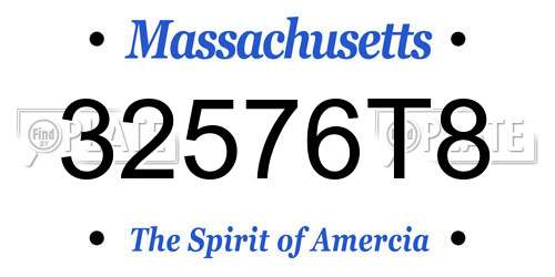 32576T8 Massachusetts License Plate