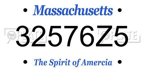 32576Z5 Massachusetts License Plate