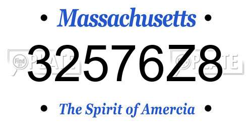 32576Z8 Massachusetts License Plate