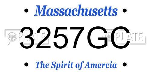 3257GC Massachusetts License Plate