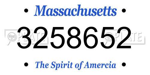 3258652 Massachusetts License Plate