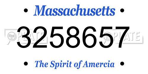 3258657 Massachusetts License Plate