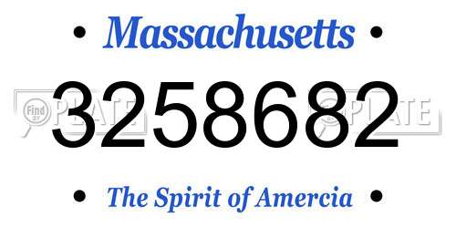3258682 Massachusetts License Plate