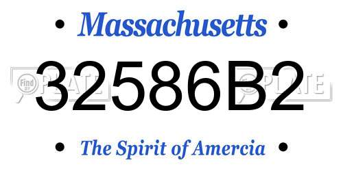 32586B2 Massachusetts License Plate