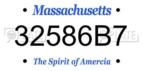 32586B7 Massachusetts License Plate