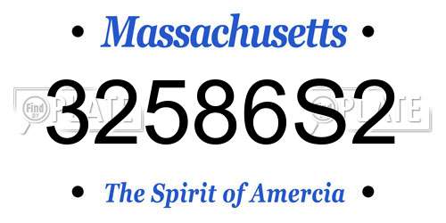32586S2 Massachusetts License Plate