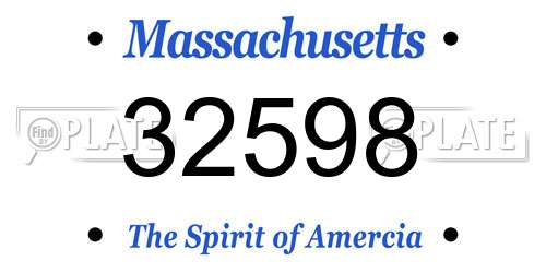 32598 Massachusetts License Plate