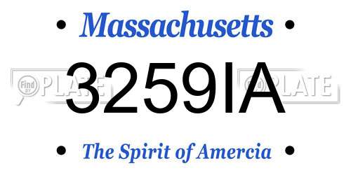 3259IA Massachusetts License Plate