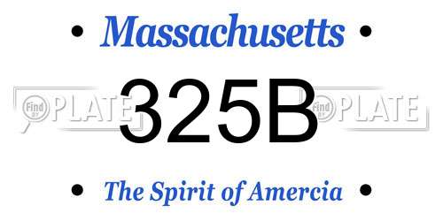 325B Massachusetts License Plate