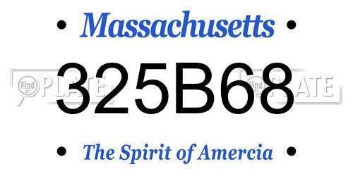 325B68 Massachusetts License Plate