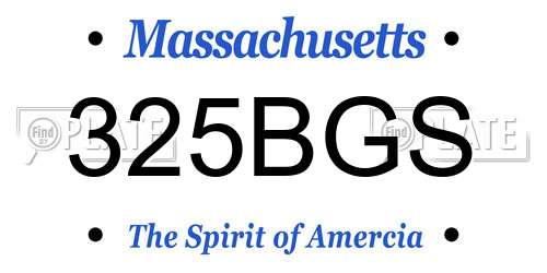 325BGS Massachusetts License Plate