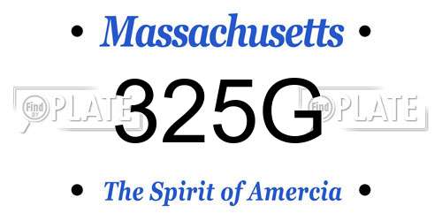 325G Massachusetts License Plate