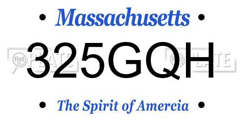325GQH Massachusetts License Plate