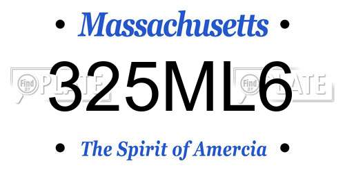 325ML6 Massachusetts License Plate
