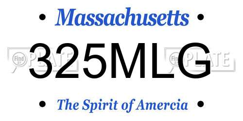 325MLG Massachusetts License Plate
