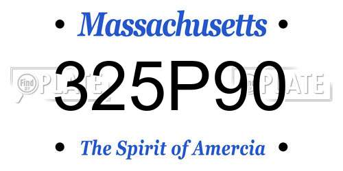 325P90 Massachusetts License Plate