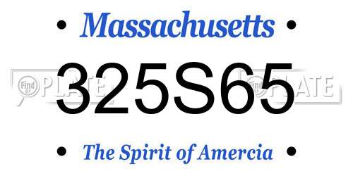 325S65 Massachusetts License Plate
