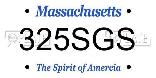 325SGS Massachusetts License Plate