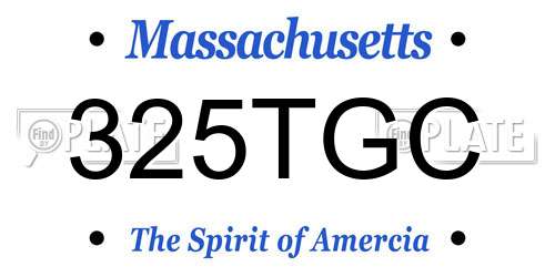 325TGC Massachusetts License Plate