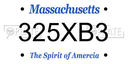 325XB3 Massachusetts License Plate