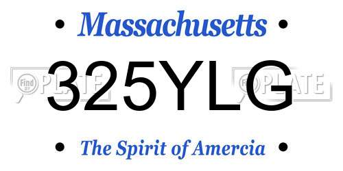 325YLG Massachusetts License Plate
