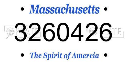 3260426 Massachusetts License Plate
