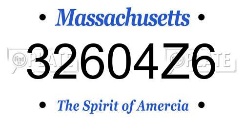 32604Z6 Massachusetts License Plate