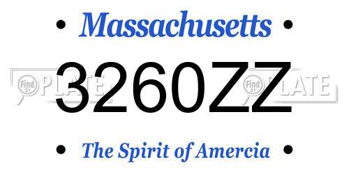 3260ZZ Massachusetts License Plate