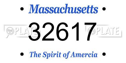 32617 Massachusetts License Plate
