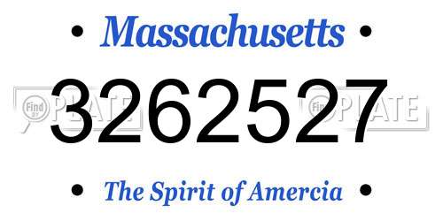 3262527 Massachusetts License Plate