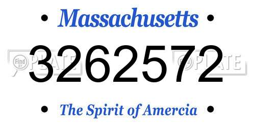 3262572 Massachusetts License Plate