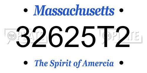 32625T2 Massachusetts License Plate