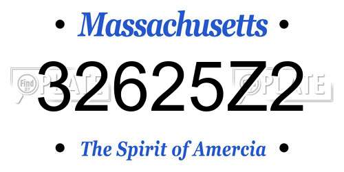 32625Z2 Massachusetts License Plate