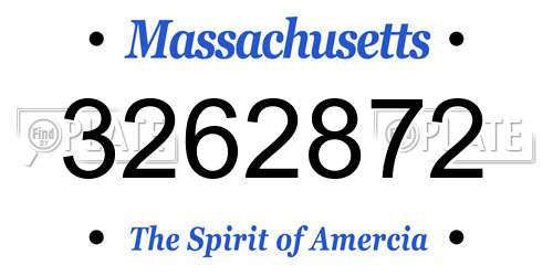 3262872 Massachusetts License Plate
