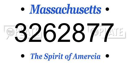 3262877 Massachusetts License Plate