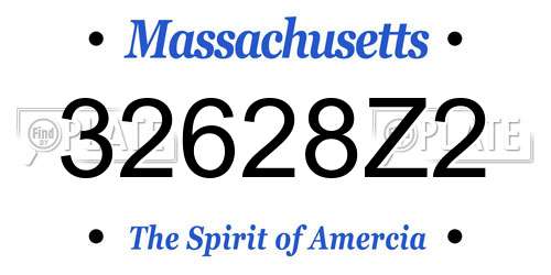 32628Z2 Massachusetts License Plate