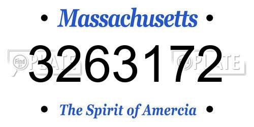 3263172 Massachusetts License Plate