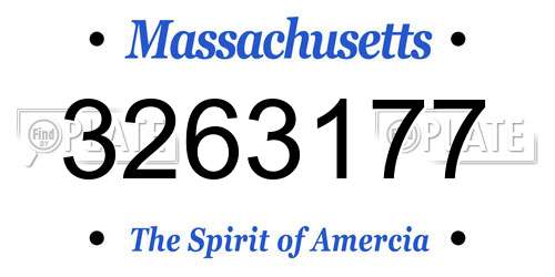 3263177 Massachusetts License Plate